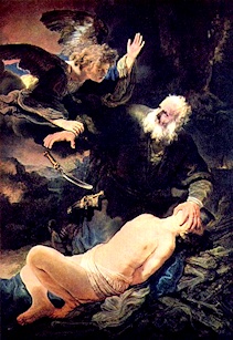 Erzengel Metatron mit Moses und seinem Sohn, Rembrandt